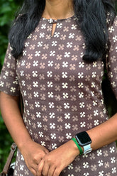 Grey cotton kurti with straight pant